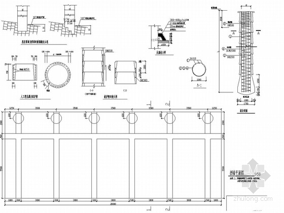塔吊基础CAD配筋图简图资料下载-挡墙平面及配筋图
