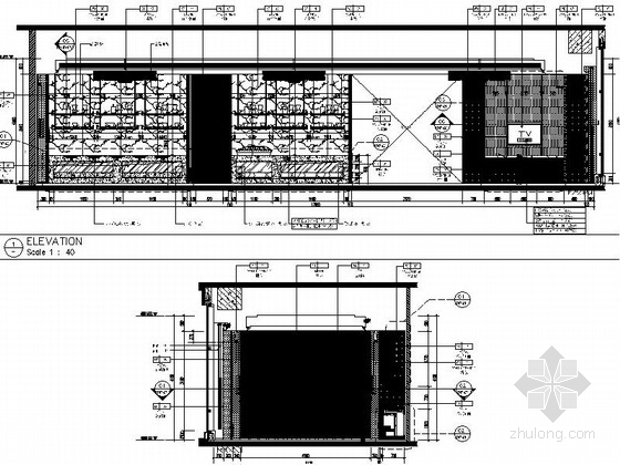 [安徽]商务特区商务酒店高档行政酒廊CAD装修施工图（含效果）立面图 