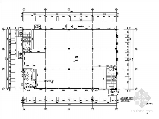 [福建]3层现代风格4S店综合楼建筑设计施工图（含水电结构施工图）-3层现代风格4S店综合楼建筑设计平面图