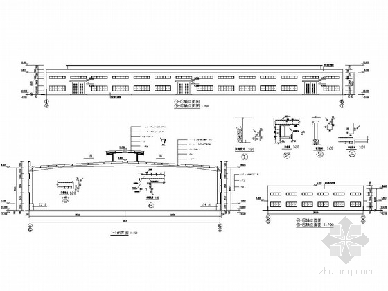 30米跨度门式钢架施工图资料下载-[江西]36米跨门式刚架结构厂房结构施工图（含建筑图）