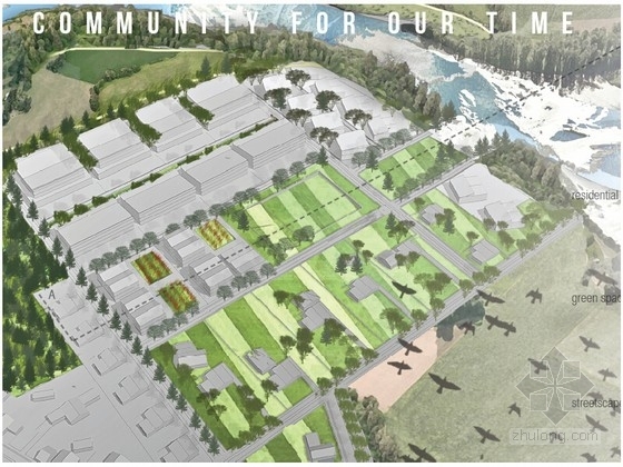国外校园绿地景观资料下载-[国外]滨水高校景观规划方案设计
