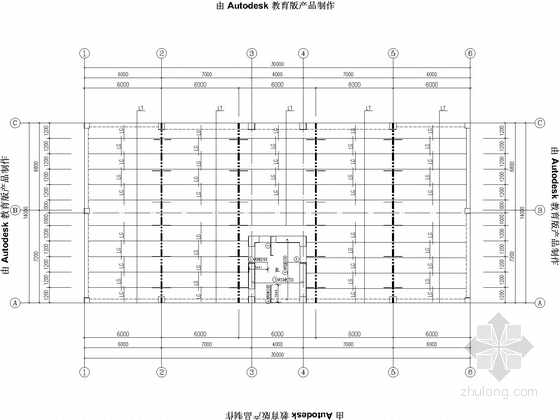 烟花爆竹抗暴间框架结构施工图(含建施)-屋面檩条布置、屋面板配筋图图