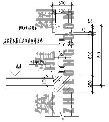 花瓶柱栏杆大样图