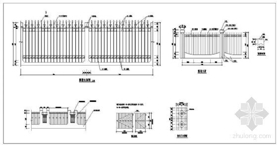 围墙门混凝土结构资料下载-钢结构围墙详图