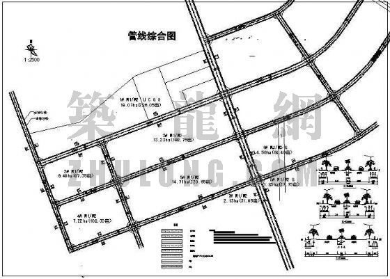 工业园综合体公寓CAD资料下载-某工业园管线综合规划图