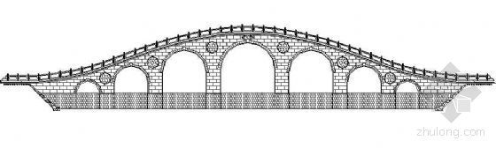 园林小品设计详图资料下载-园林石拱桥梁及小品节点详图
