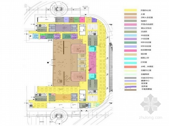 小型一层室内设计图资料下载-[北京]高科技生态园办公楼室内设计方案