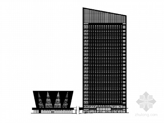 五层宾馆酒店建筑效果图资料下载-[四川]二十五层办公楼建筑施工图（含效果图 知名设计院）