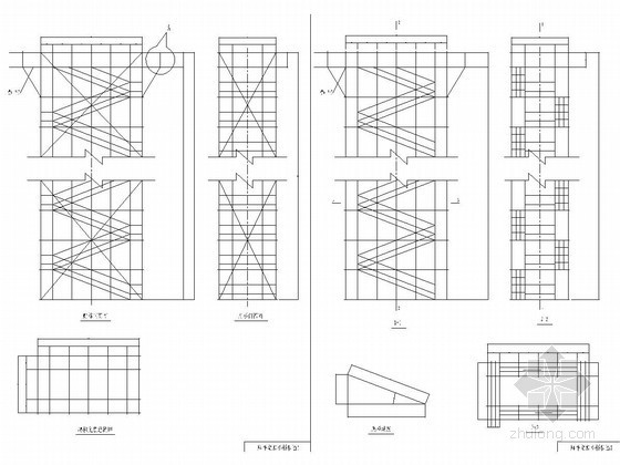 双排落地脚手架施工专项方案21页(附CAD图)-脚手架爬梯拼装图 