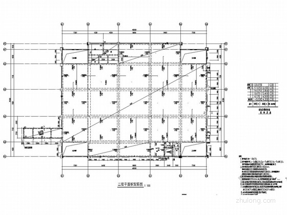 [长沙]三层小学食堂及风雨操场结构施工图-板配筋图 