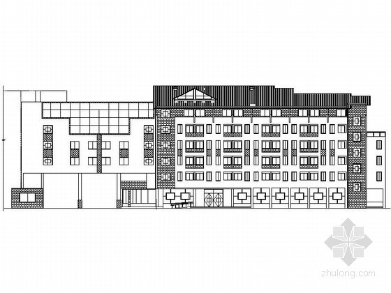 度假山庄平面方案资料下载-[无锡]某六层中式度假山庄建筑扩初图