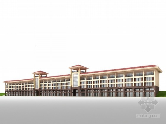 沿江办公商业街区文本资料下载-沿江商业街3d模型下载
