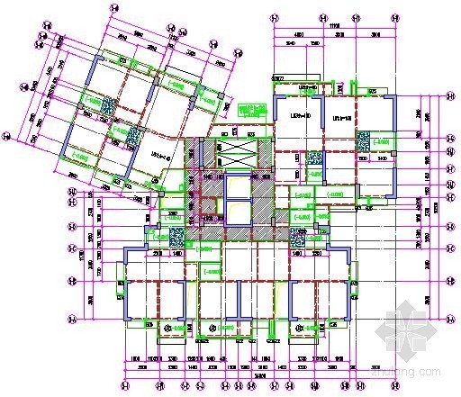 [福建]高层住宅建筑工程预算书(含图纸 晨曦软件实例)-结构平面布置图及板配筋图 