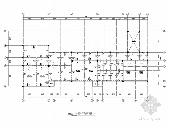 四层框架结构学校教学楼建筑结构全套图-闷层板结构平面布置图