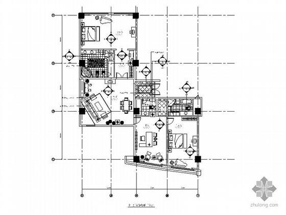 豪华套房CAD平面图资料下载-国际酒店豪华套房装修图