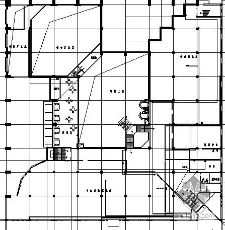 五层建筑框架平面图资料下载-某五层图书馆综合布线平面图