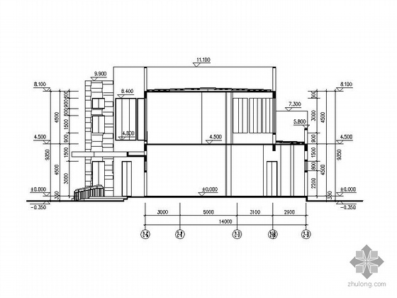 [温州]某拆迁安置项目二层配套中心建筑施工图- 