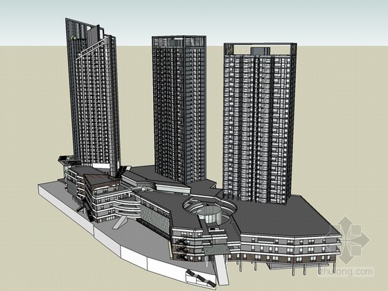 吐根哈特住宅模型资料下载-住宅公寓SketchUp模型下载