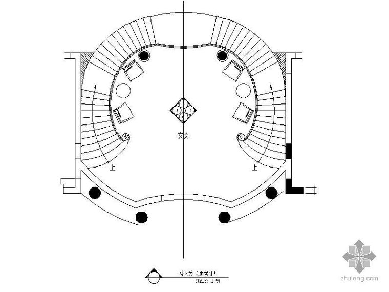 cad别墅玄关立面图资料下载-奢华别墅玄关详图