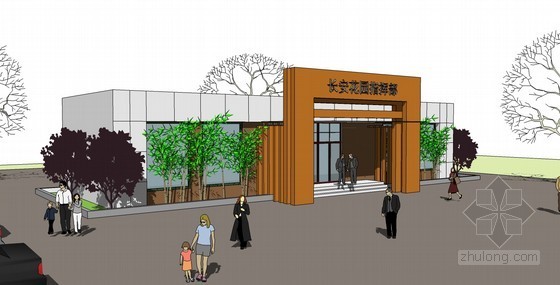 工地指挥部施工图资料下载-工程指挥部建筑SketchUp模型下载