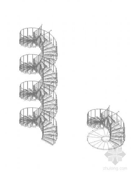 幕墙技术质量工艺标准化三维图集下载资料下载-旋转楼梯三维图