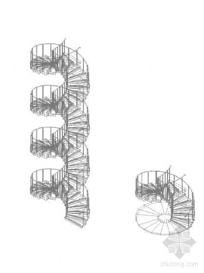 楼梯的cad图块资料下载-旋转楼梯三维图