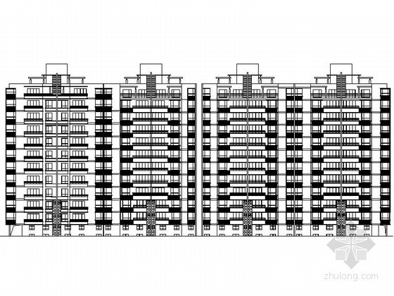 130平米复式资料下载-某十二层板式住宅（顶层复式）建筑施工图