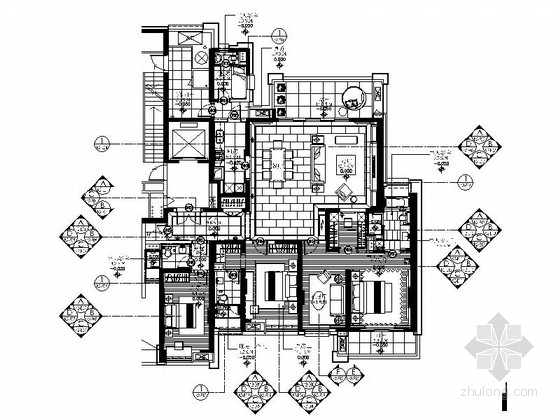 长沙装饰样板房资料下载-[湖南]长沙国际广场现代精装样板房四居室内装修图