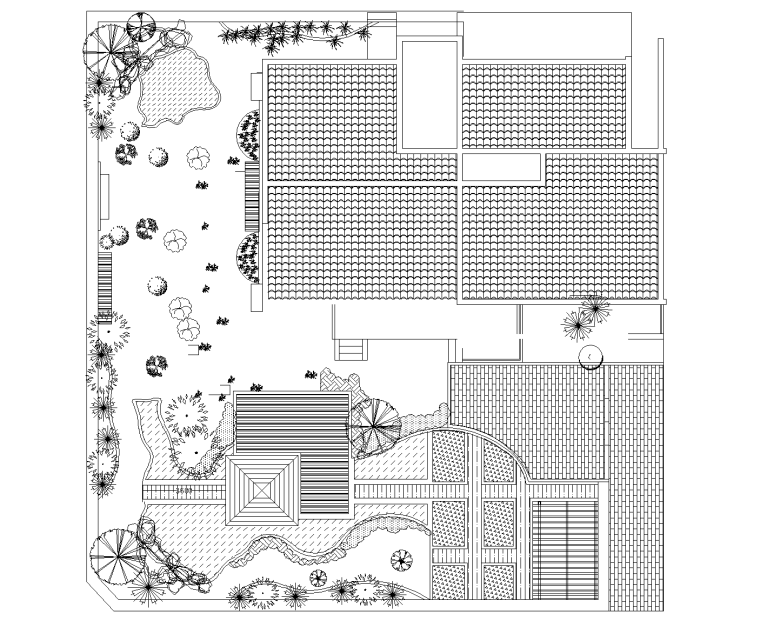 别墅庭院景观SU资料下载-中式别墅CAD施工图（含景观庭院，室内布局，别墅立面，别墅su模型）
