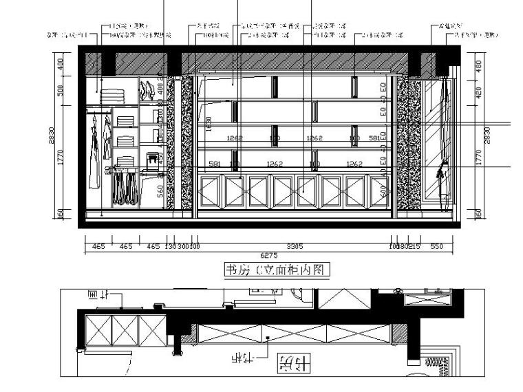 [福州]高档小区两居室设计施工图-两居室高档小区室内设计立面图