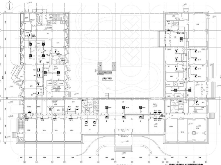 [内蒙古]大型交通综合项目暖通空调全系统施工图(人防、大院出品)-一层空调平面图.jpg