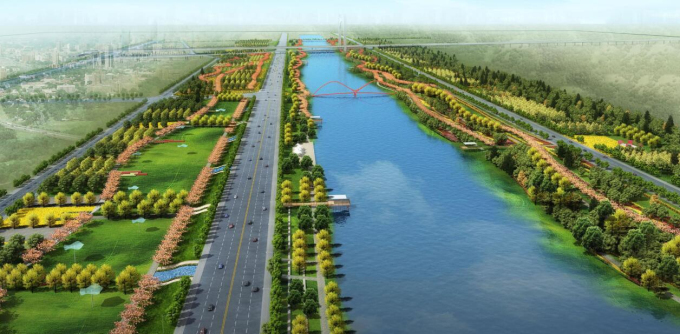 景观河道概念规划设计方案资料下载-[山东]某市滨河景观规划设计方案
