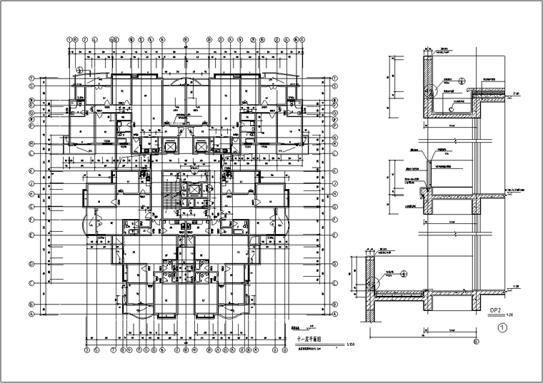 现代高层酒店综合建筑设计施工图CAD-现代高层酒店建筑设计平面图2