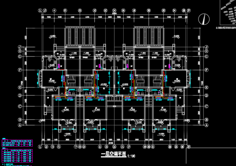 某三层住宅别墅多联机空调系统设计施工图-一层空调平面.png