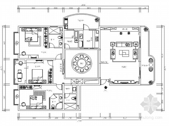 家居室内装修施工图资料下载-精品现代简约三居室室内装修施工图