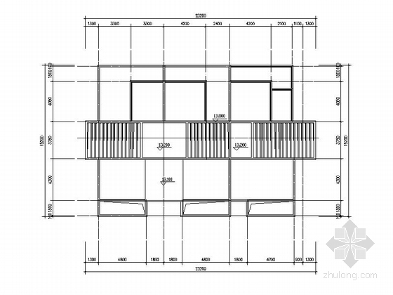 [四川]三层阶梯状别墅建筑施工图（含多套方案）-三层阶梯状别墅建筑平面图