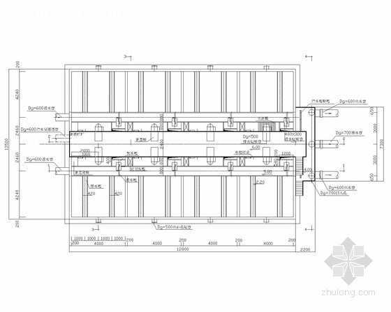 虹吸滤池大样图-平面图 