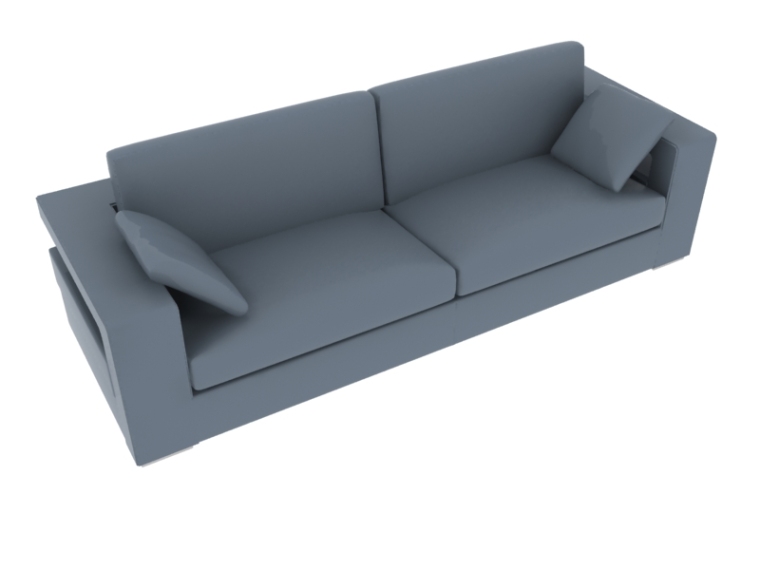 地仗灰料资料下载-灰色沙发3D模型下载