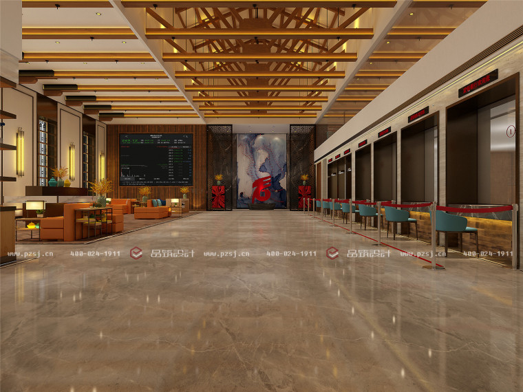 [品筑·案例欣赏]内蒙古银行室内设计效果图惊艳呈现-点击查看大图