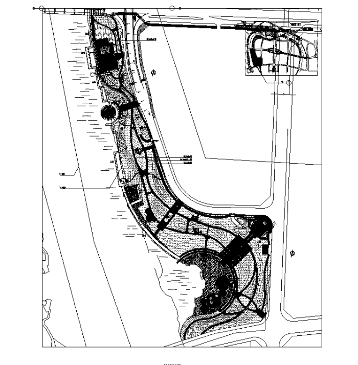 [广东]“绿色世界”滨水风光带绿地景观设计施工图全套-总平面图