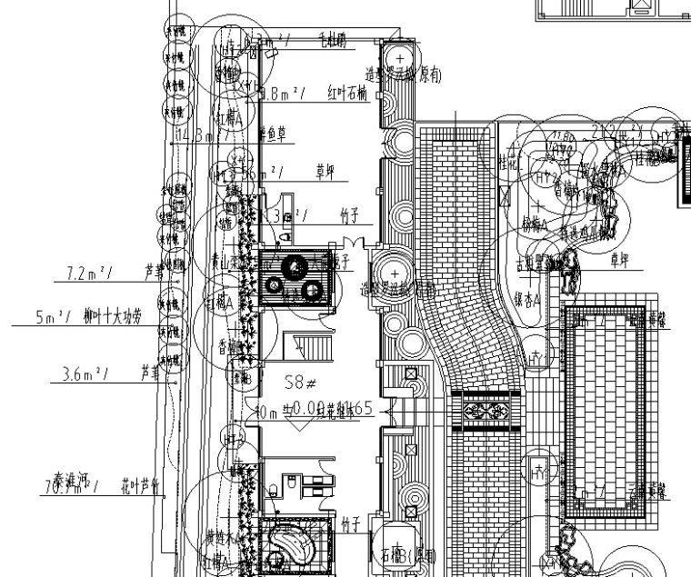 [江苏]南京新中式高端别墅居住示范区全套施工图-局部种植平面图