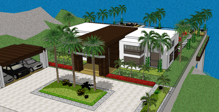 现代风格庭院设计案例资料下载- 现代风格庭院景观设计模型
