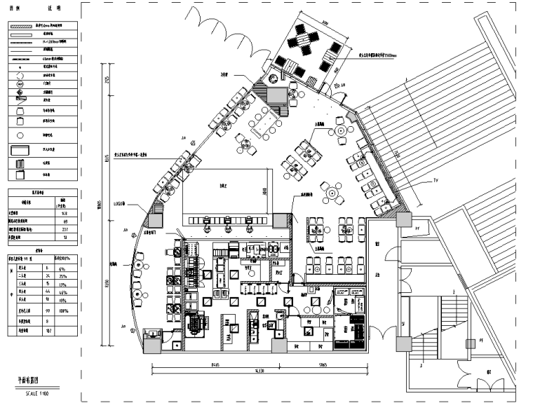 汉堡王深圳平湖富安店施工图&预算&结算&设计相关-平面布置图