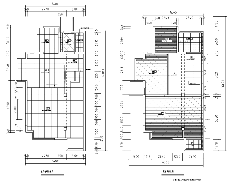 双层户型平面资料下载-[青海]双层别墅中式风格装修施工图(含效果图)