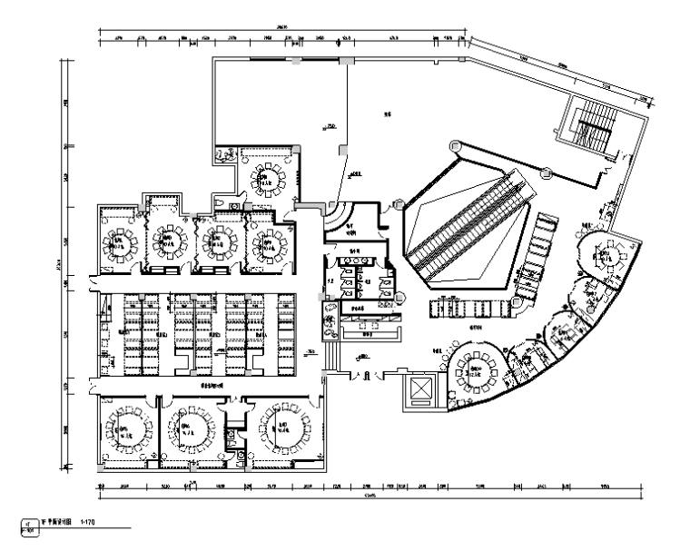 屏风CAD图块资料下载-[新疆]混合风格马仕玖煲餐饮空间设计施工图（附效果图）