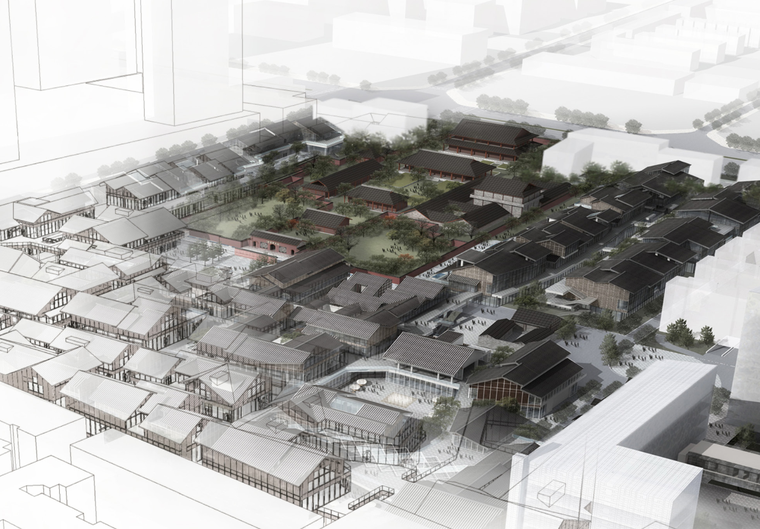 知名地产太古里CAD资料下载-[四川]成都远洋太古里租户建筑SU模型