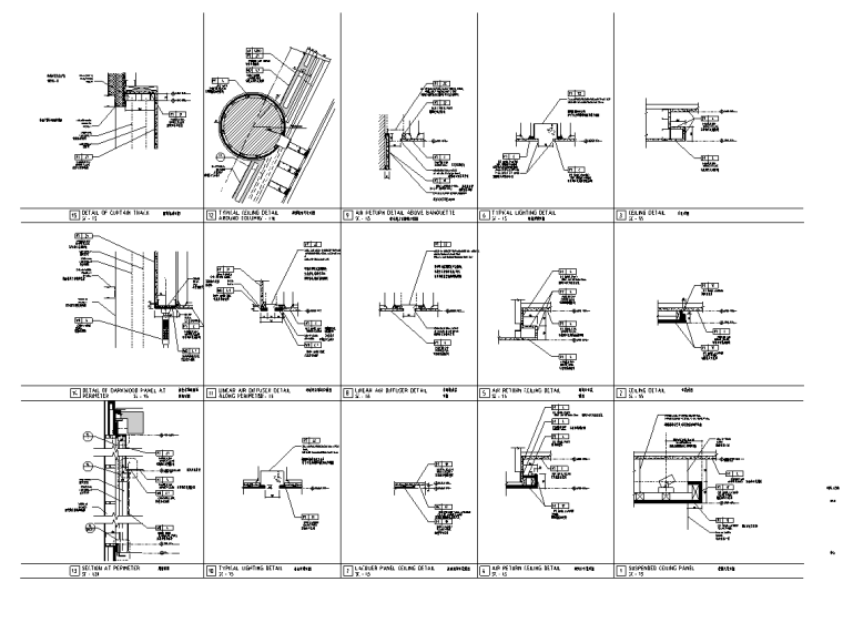 北京某饭店中餐厅室内装修全套施工图纸（含52个CAD图纸）-部分详图