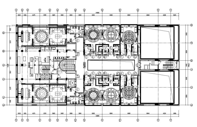 [厦门]大型新中式餐厅装修施工图-H6-L2-P 二层平面-2F平面图