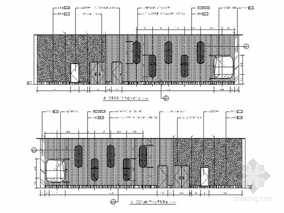 [苏州]工业园区标志性建筑之一青少年活动中心室内装修施工图（含方案）影视门厅立面图