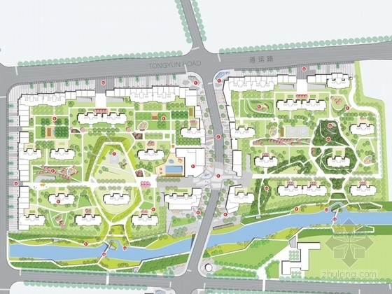 住宅规划景观资料下载-[杭州]生态自然健康时尚高档住宅区景观规划设计方案